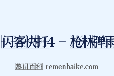 闪客快打4-枪林弹雨是什么意思的图片